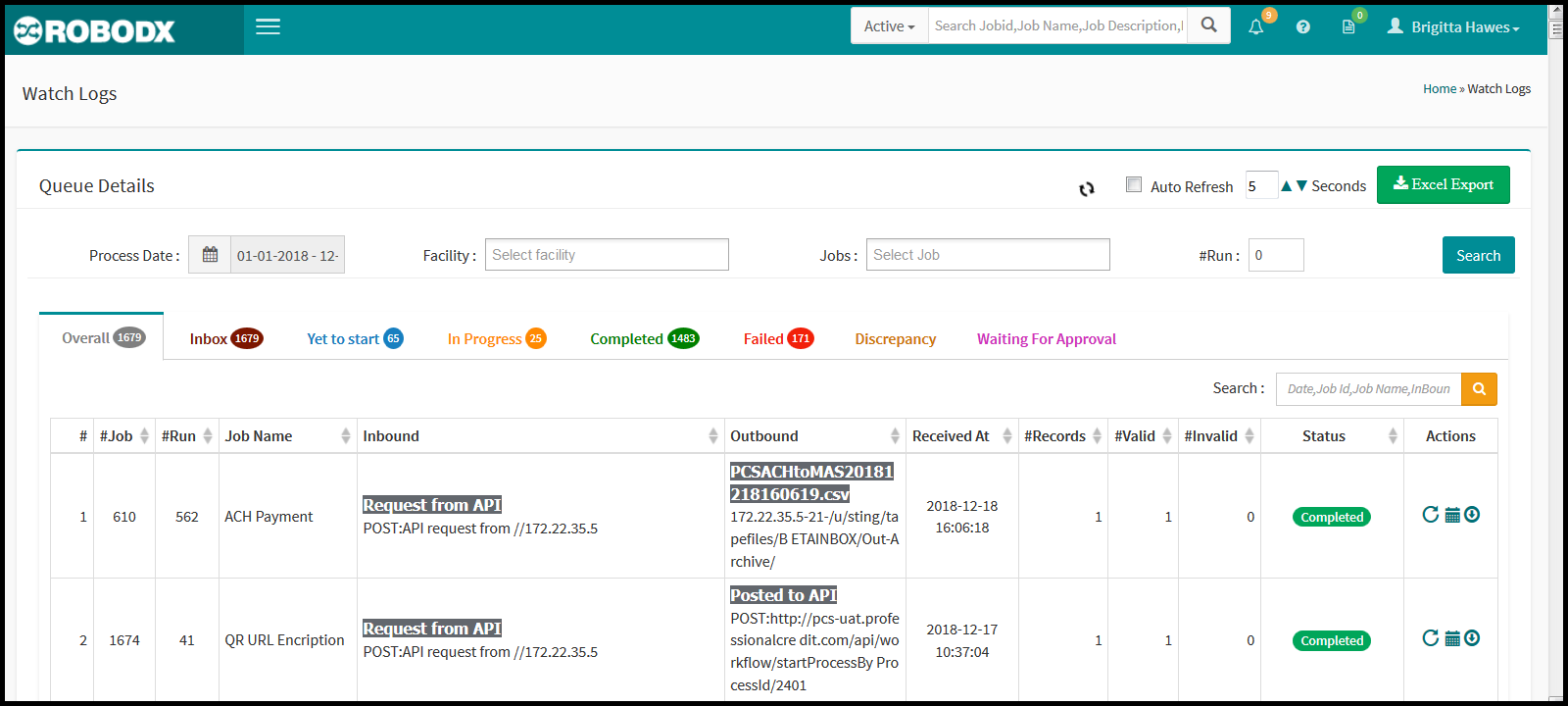 Watch Logs - Page Load